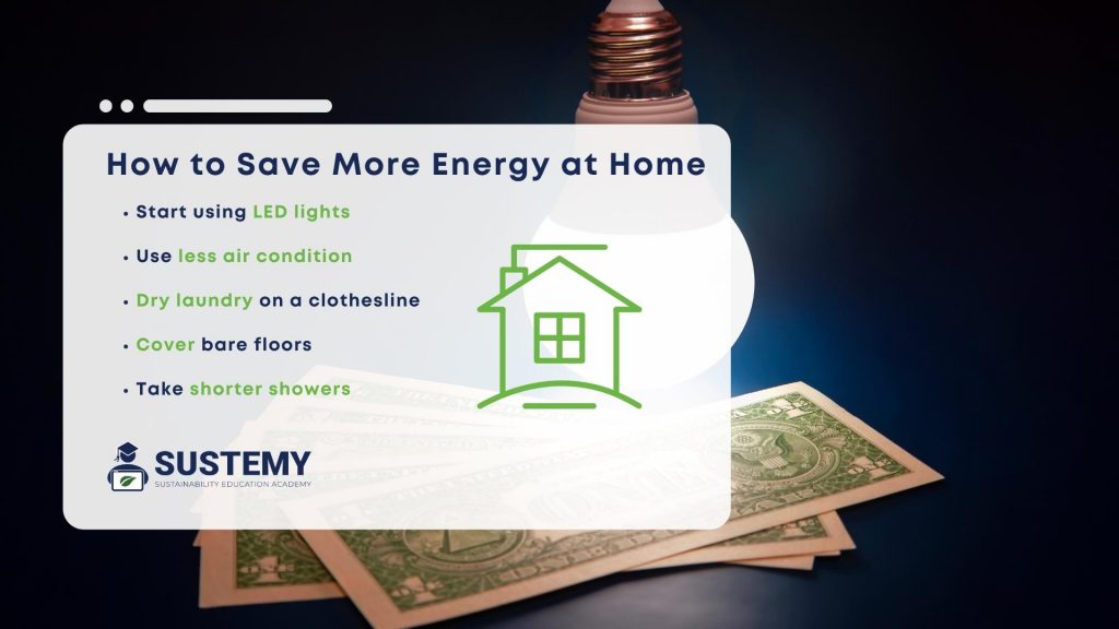 Infographic of more energy saving tips at home