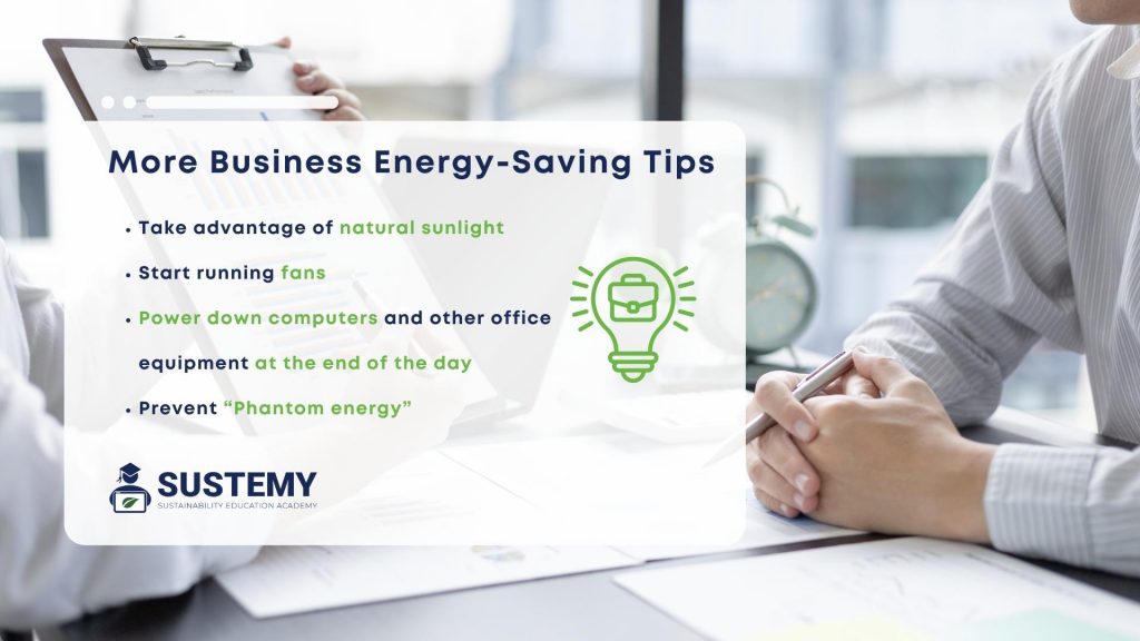 Infographic of more energy saving tips for business owners