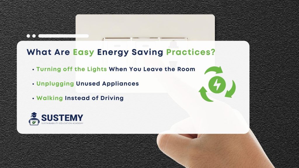 Infographic of easy energy savings practices