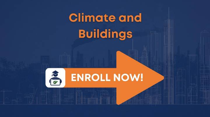 arrow pointing to enroll in climate and buildings course